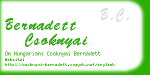 bernadett csoknyai business card